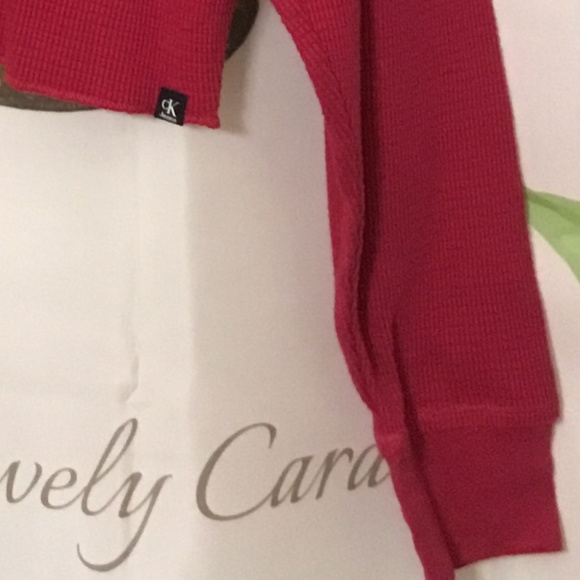 Calvin Klein~WOMEN'S WAFFLE-KNIT HALF-ZIP TOP IN CERISE/Pink~NWT~Sizes S & M - Picture 4 of 7